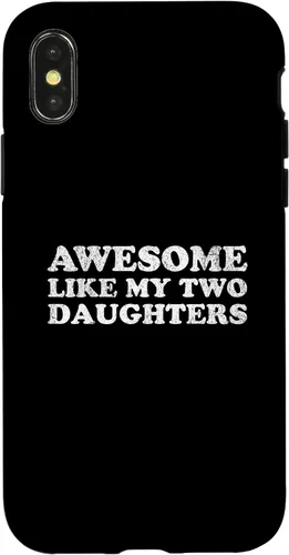 Vista 5 de Awesome Like My Two Daughters for Funny Mom Dad Parent Case for iPhone XR