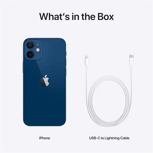 Vista 5 de Apple iPhone 12 mini (256GB, azul) [bloqueado] + suscripción a empresa de telefonía