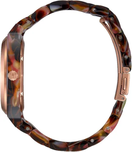 Vista 2 de NIXON Time Teller - Reloj analógico de moda de acetato resistente al agua para mujer (esfera de reloj de 1.457in, correa de acetato de 0.787in)