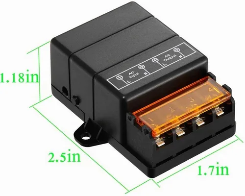 Vista 6 de VONVOFF Interruptor remoto inalámbrico, interruptores de luz de control remoto RF de relé 30A AC110V/1240V/240V con rango largo de 328 pies, kit