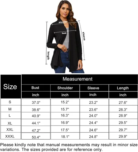 Vista 5 de Cárdigan ligero de manga larga para mujer, suave como mantequilla derretida, bonito drapeado, ropa casual elegante (S-3XL)