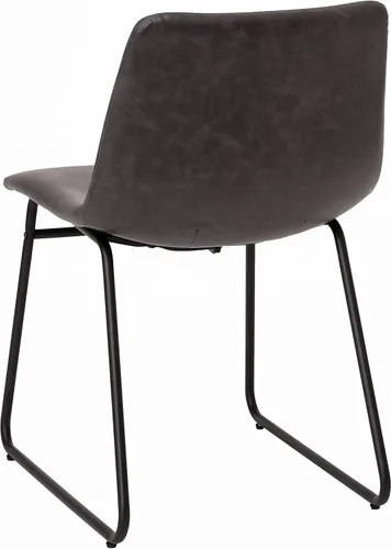 Vista 6 de Flash Furniture Butler LeatherSoft - Juego de 2 sillas de altura para mesa de comedor de 18 pulgadas, estilo moderno de mediados de siglo