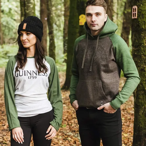 Vista 5 de Guinness Official Merchandise Guinness Signature - Sudadera con capucha de mezcla de algodón y poliéster, cómoda sudadera con capucha