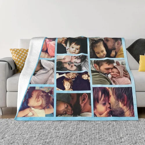 Vista 13 de Amuck - Manta personalizada con foto y texto, para sofá, cama, sofá, hogar (10 collages de fotos), 50 x 40 pulgadas