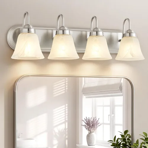 Vista 9 de EJIAXIN Lámpara de baño de 3 luces sobre espejo – Accesorios de iluminación vintage para baño, lámpara de pared fácil de instalar, luces de tocador