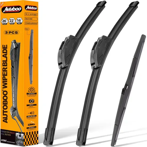 Vista 29 de AUTOBOO Limpiaparabrisas de 15 + 15 pulgadas con limpiaparabrisas trasero de 13 pulgadas de repuesto para Jeep Wrangler JK 2008-2018, Jeep Wrangler