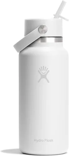 Vista 43 de Hydro Flask Botella de agua – Acero inoxidable aislado – Tapa flexible con popote de boca ancha, antiderrames, a prueba de fugas y recargable