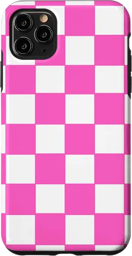 Vista 12 de Funda de tablero de ajedrez clásica a cuadros rosa y blanco para iPhone 16