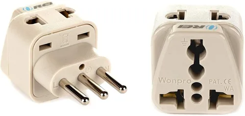 Vista 9 de OREI Adaptador de enchufe universal 2 en 1 tipo L para Italia, Uruguay y más - Certificado CE - Cumple con RoHS WP-L-GN
