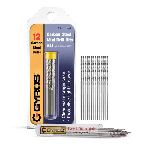 Vista 35 de GYROS Juego de 12 brocas micro #40 – Brocas pequeñas para joyería, plástico, resina y metal blando – Juego de brocas de alambre de acero al carbono