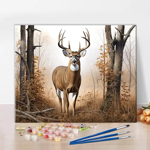 Vista 10 de TUMOVO Pintura por números para adultos y niños, rana sentada en una rama, pintura por números, pinturas al óleo, artes y manualidades, kits