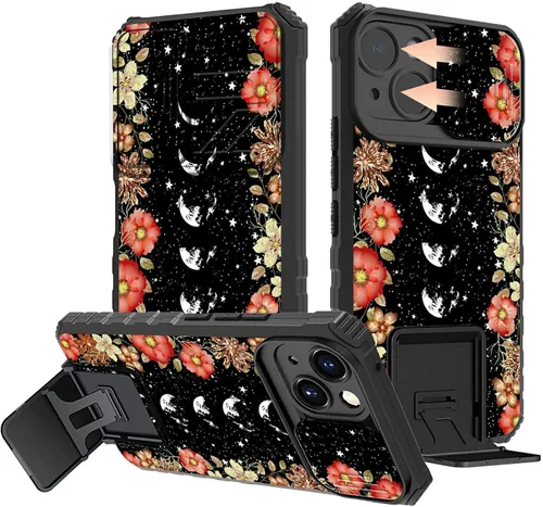 Vista 45 de Rossy Funda para iPhone 14 2022, para iPhone 14 con funda deslizante para cámara deslizante, soporte integrado, doble capa híbrida, a prueba de 1-37