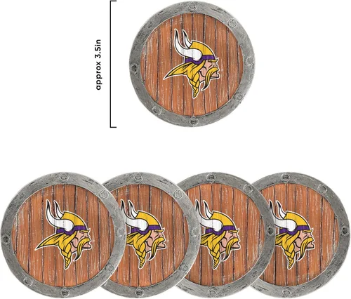 Vista 89 de FOCO NFL Team Logo 5-Pack Barrel Beverage Drink Coaster Set