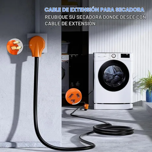 Vista 8 de Nilight Cable de Extensión para Secadora EV de 15 Pies 3 Clavijas 30 Amperios NEMA 10-30P 10-30R Cable de Extensiones Antiguas Servicio Pesado Cable