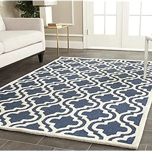 Vista 34 de SAFAVIEH Cambridge Collection CAM132E - Alfombra decorativa de lana marroquí de primera calidad, 2 x 3 pies, color negro y marfil