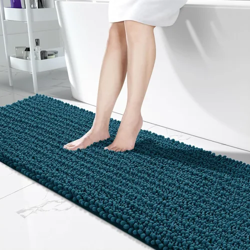 Vista 33 de Yimobra Alfombras de Baño Antideslizantes Lavables - Alfombra de Baño de Chenilla Ultra Suave Absorbente, Alfombra Peluda de Secado Rápido para Negro