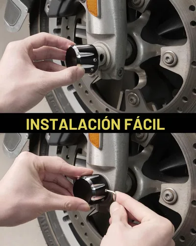 Vista 4 de Tapa negra para tuerca de eje delantero, cubierta de tuerca de horquilla delantera compatible con Harley Davidson 2002-2024 Softail Dyna Iron 883