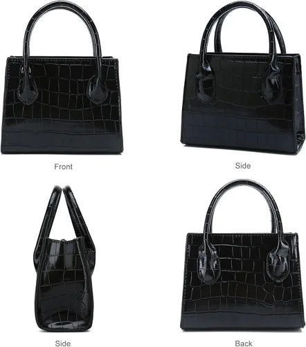 Vista 6 de CATMICOO Mini monedero de moda para mujer, bolso pequeño y mini bolso con patrón de cocodrilo