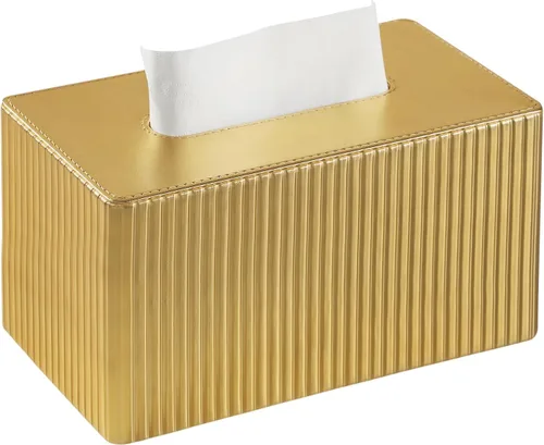 Vista 12 de Funda de Caja de Paños de Cuero PU Cuadrada, Soporte de Caja de Paños Rectangular con Cierre Magnético, Soporte de Paños Decorativo para Baño Dorado