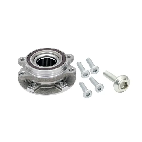 Vista 16 de FKG 513253 Conjunto de buje de cojinete de rueda delantera para A3 TT (Quattro), VW Tiguan Passat Jetta Golf CC EOS Beetle, brida de 4 pernos