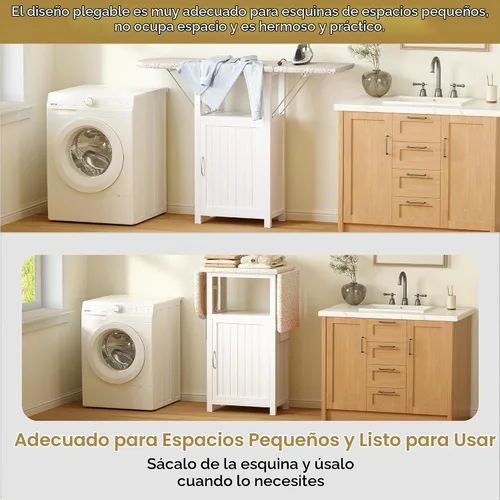 Vista 4 de Tabla de planchar con armario de almacenamiento, tabla de planchar plegable