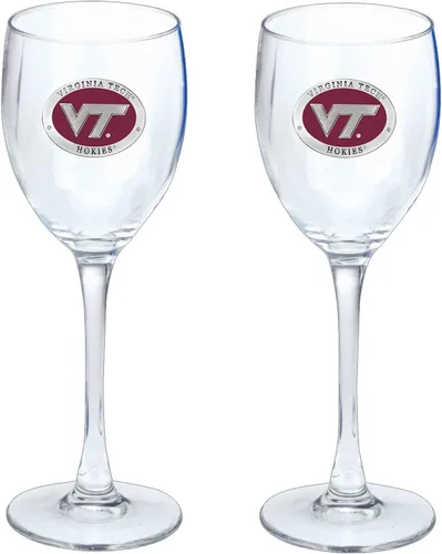 Vista 52 de Heritage Pewter Copas de vidrio de Arkansas, juego de 2, copas de vino de copa de 12 onzas, vidrio de peltre elaborado por expertos