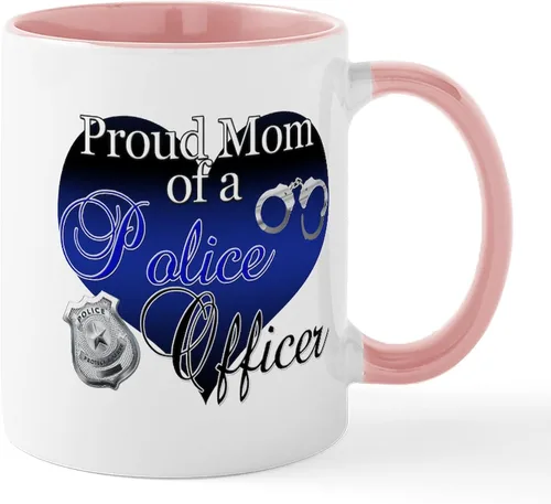 Vista 81 de CafePress Taza de café de cerámica de 11 oz (11.0 fl oz) de Police Mom
