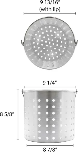 Vista 4 de Thunder Group Cesta vaporizadora de aluminio de 16 cuartos, se ajusta al ALSKSP003