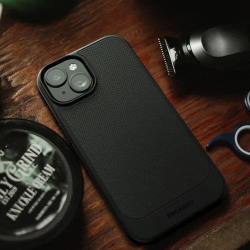Vista 8 de ENCASED Funda delgada diseñada para iPhone 15 (2023), ultra delgada, flexible, para teléfono (negro mate)