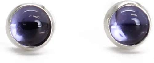 Vista 11 de Pequeños Pendientes de 3mm con Gema para Mujeres y Niñas, Engastados Redondos de Plata de Ley 925