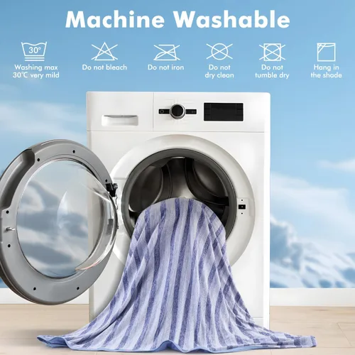 Vista 25 de Marchpower - Manta de enfriamiento para niños que duermen con calor, manta de lana fresca Arc-Chill con diseño de doble cara, fibra de enfriamiento