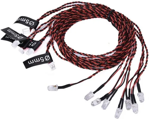 Vista 3 de Luces de navegación True Realism 8 LED Kit de sistema de luz para control remoto RC Avión Helicóptero