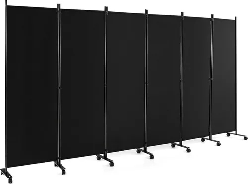 Vista 16 de Giantex Divisor de Habitación Panel Individual Grande, 73''A x 73''Al Pantalla de Privacidad con Ruedas Bloqueables, Panel Divisor de Habitación