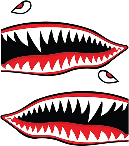 Vista 12 de 2 calcomanías de kayak con dientes de tiburón, impermeables, divertidos, accesorios gráficos para kayak, canoa, pesca, barco, automóvil, camión