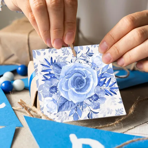 Vista 5 de 28 hojas de papel para álbumes de recortes, papeles especiales florales para álbumes de recortes de 160 g / m², paquete de papel para manualidades