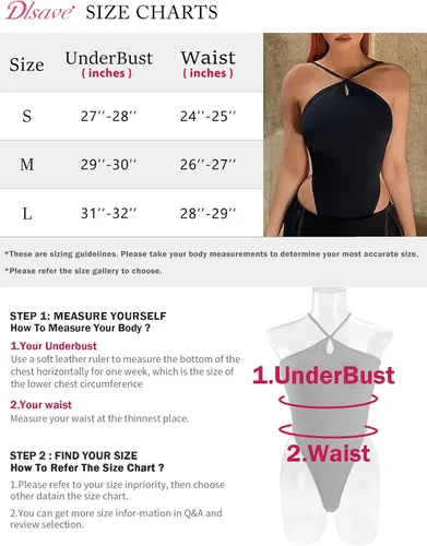 Vista 6 de Dlsave Strappy Bodysuit for Women, Halter Lace Bodysuit Sleveless Cami Tops