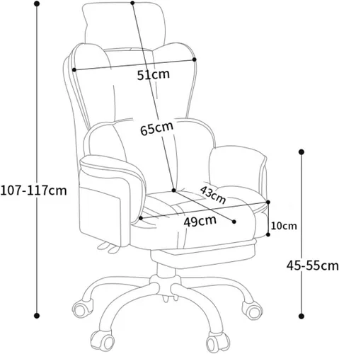 Vista 2 de Big and Tall Office Chair with Armrests Executive Chair with Footrest and Spring Lumbar Support High Back Leather Ergonomic Chairs Adjustable Height