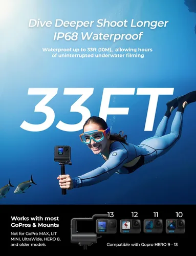 Vista 4 de Re-Fuel Paquete de batería extendida de 9 horas para GoPro Hero 13 12 11 10 9 Negro, Banco de energía recargable a prueba de polvo y agua de 33 pies