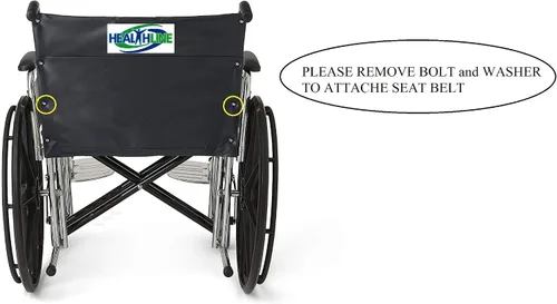 Vista 2 de Cinturón de seguridad para silla de ruedas, estilo automático, con hebilla de metal (hasta 60 pulgadas) HEALTHLINE