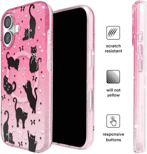Vista 765 de VELVET CAVIAR Funda para iPhone 15, compatible con MagSafe, probada contra caídas de 10 pies, fundas protectoras de diseño, leopardo color rosa