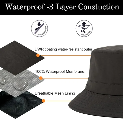 Vista 5 de XL XXL - Gorros de lluvia de gran tamaño para verano, impermeables, para golf, safari, protección UV, UPF 50+