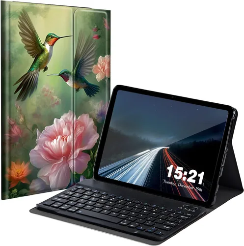 Vista 9 de Funda de teclado para Samsung Galaxy Tab S6 Lite 2022/2020, Galaxy Tab S6 Lite SM-P610/P613/P615/P619 con teclado Bluetooth inalámbrico desmontable