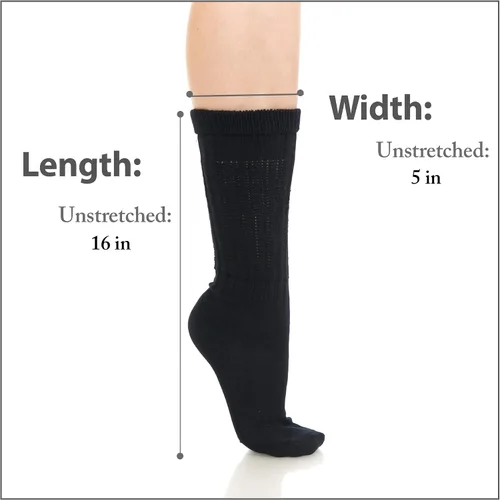 Vista 4 de BASICO Paquete de 6, 3 calcetines holgados para mujer, color rosa, beige, azul marino, blanco, negro, calcetines de los años 80 y 90