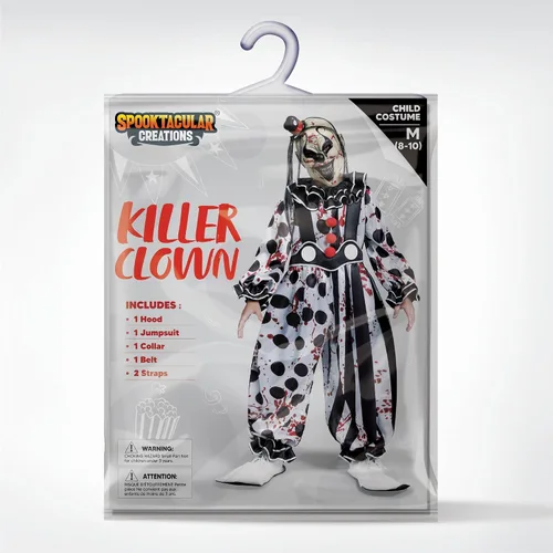 Vista 5 de Spooktacular Creations Disfraz de payaso asesino de Halloween, disfraz de payaso asesino de terror para Halloween