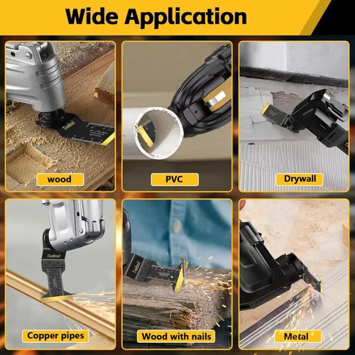 Vista 8 de 50 piezas de cuchillas oscilantes para metal, kits de cuchillas multiherramienta universales para metal, clavos de madera y plástico, cuchillas