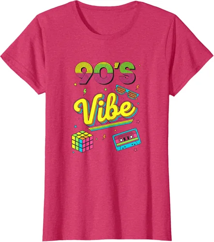Vista 7 de 90s Nostalgia Retro Apparel - 90'S Vibe Retro T-Shirt Negro