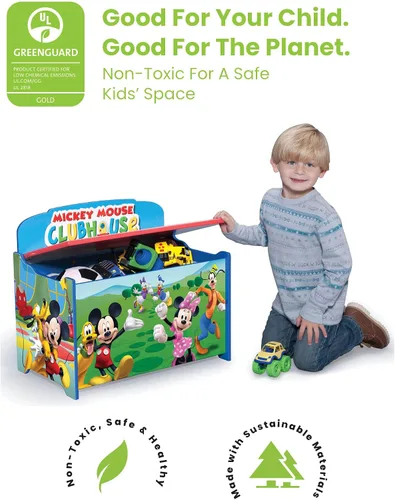 Vista 2 de Delta Children Caja de juguetes de lujo, Mickey Mouse de Disney Disney Mickey Mouse