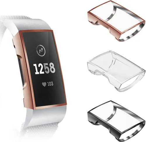 Vista 10 de FINTIE Protector de pantalla compatible con Fitbit Charge 4/3/3SE, carcasa suave y delgada chapada en TPU (paquete de 3)