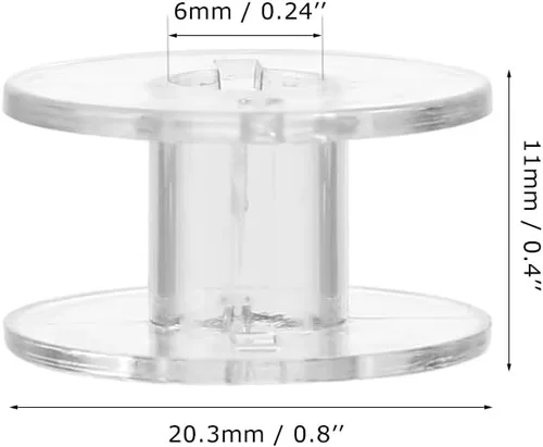 Vista 4 de Bobinas de repuesto para máquina de coser – Clase 15 estándar – Plástico transparente universal – Compatible con Brother, Janome, Singer, Elna