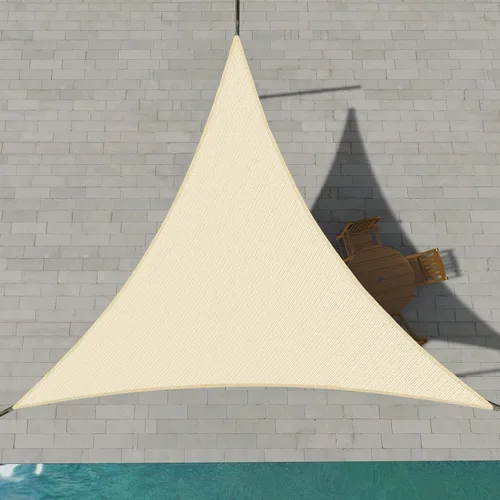 Vista 19 de Patio Paradise - Toldo parasol beige de 2 x 2 x 2 pies con kit de herrajes de 6 pulgadas, toldo triangular equilátero, tela duradera